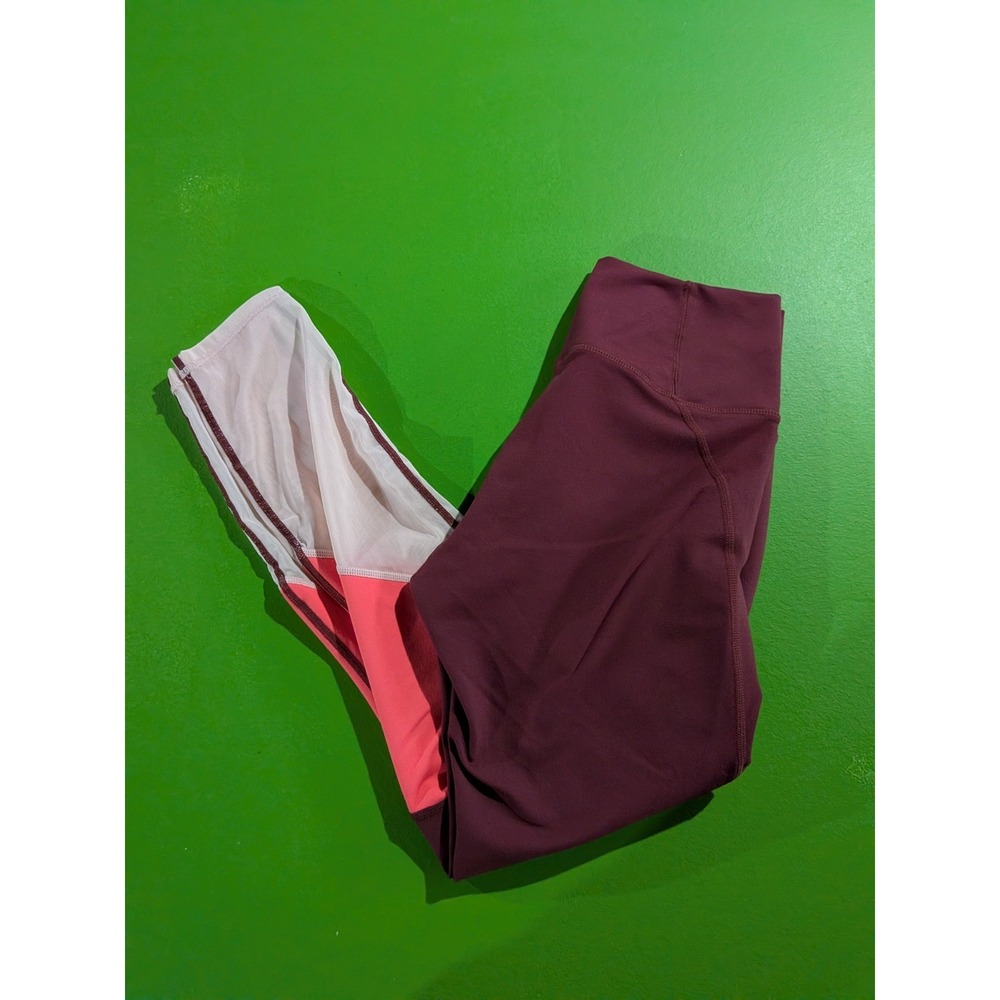 Fabletics Zone High Waisted 7/8 Leggings Burgundy Rust‎ Desert Rose Pant Small